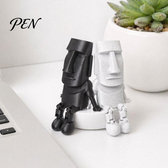 Креативная настольная скульптура, 3D-печатная статуя Моаи, Фигурка действия, С подвижными суставами, Артикулированная, Остров Пасхи, Игрушка для снятия стресса на стол, Каменная скульптура, Мини