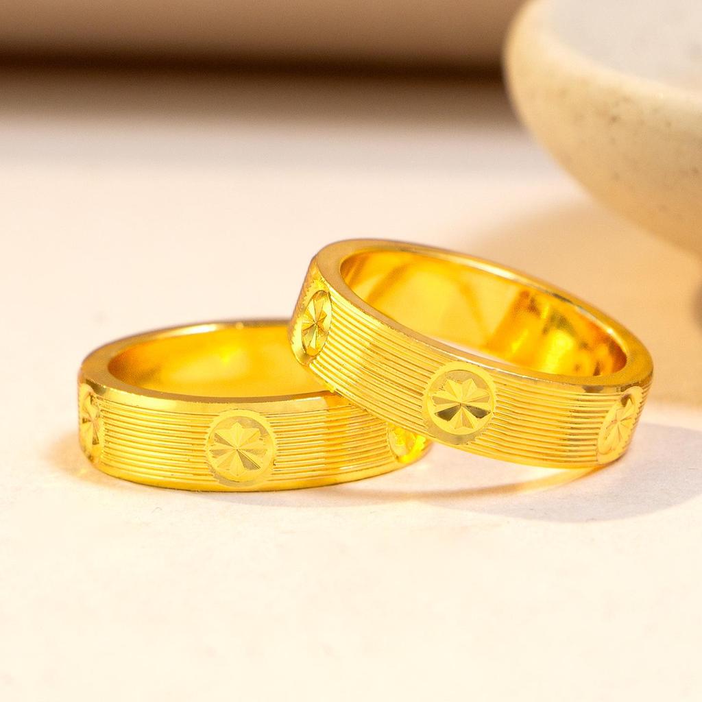 2026 Vietnamese Sand Gold Brushed Rice Pattern Ring: Ancient Method, Luxurious High-End Feel