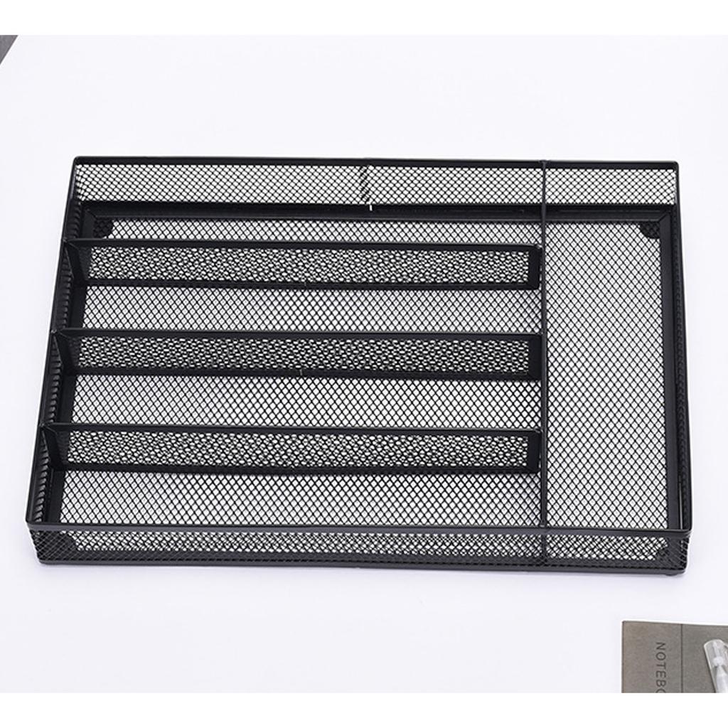 Kitchen Drawer   Carbon Steel Anti Slip Mesh Wire Utility Cutlery Tray Silverware Flatware Storage Divider for Spoons Forks