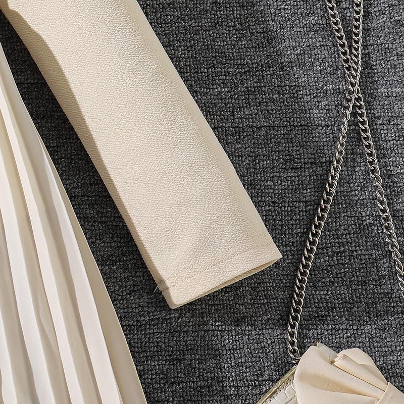 Платье для девочек 8-12 лет – Осенняя новинка: Элегантное плиссированное вечернее платье с воротником-стойкой и длинными рукавами