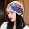 Breathable Hollow Baotou Cap Hand-Knitted Painter Hat Artistic Crochet Beanie Cap Summer