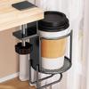 2 In 1 Desk Cup Holder With Headphone Hanger Holder, Anti-Spill Cup Holder-360Degree Rotation Stand Hook Suitable For Coffee Mups