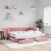 VidaXL Daybed with Trundle and Drawers Pink 90x200 Cm Velvet 3196742