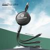 3 In 1 Retractable Data Cable Car Interior Phone Charging Wire Accessories For Volvo Xc60 Xc90 V40 V60 S60 V50 V90 S80 C40 XC40
