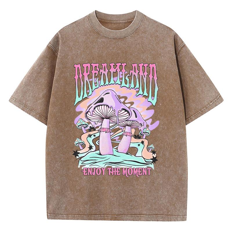 Dreamland Enjoy The Moment Графическая мужская футболка Модная повседневная футболка Уличная удобная одежда Футболки Классные футболки больших размеров