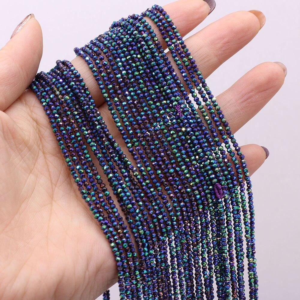 5 прядей, бусины из натурального камня с кристаллическим покрытием, цветные граненые маленькие бусины для изготовления ювелирных изделий, сделай сам, ожерелье, браслет, серьги, аксессуар