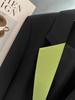 Women's Black Color Block Patchwork Blazer - 2025 New Stylish Light Luxury Suit