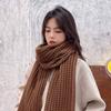 172x20cm Winter Scarf, Solid Color Thick Knitted Wool Scarf for Women, Warm Fleece Neck Warmer Snood