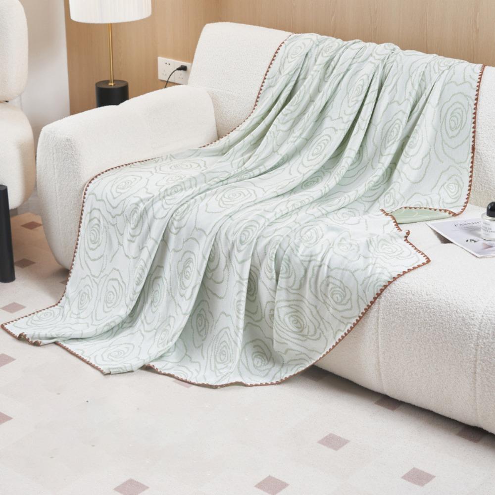 Breathable Air-conditioned Comforter Double Side Flower Pattern Nap Blanket Bedroom