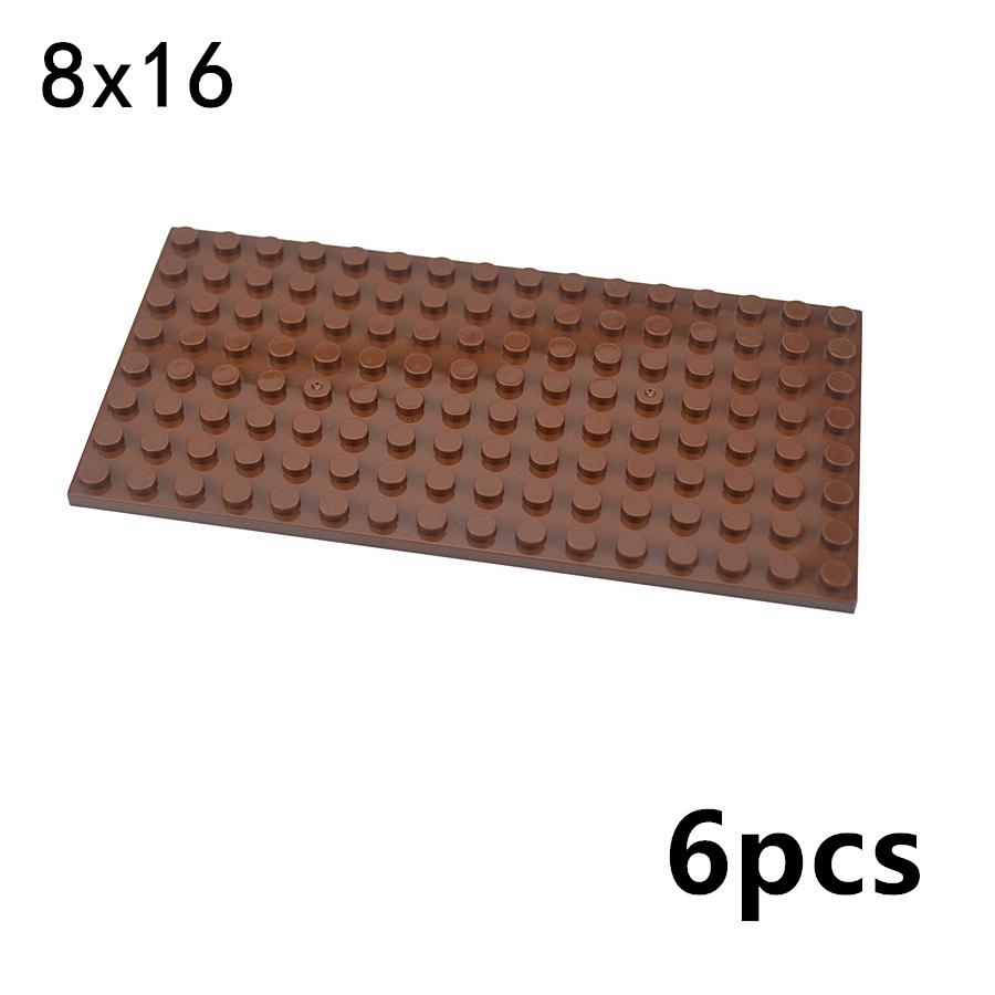 6 шт. MOC 8x16 точек Тонкая базовая пластина для строительных блоков 92438 Высокотехнологичные обучающие кубики Игрушка