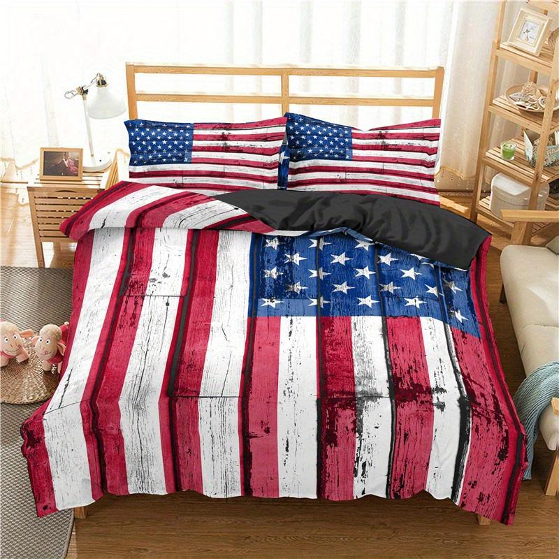 Комплект пододеяльников с принтом национального флага (1 пододеяльник + 2 наволочки) Комплект постельного белья для спальни, общежития