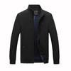 Autumn Stand-up Collar Jacket Fat Man Plus Fat Solid Color Baseball Collar Jacket Men's Micro-elastic Casual Jacket