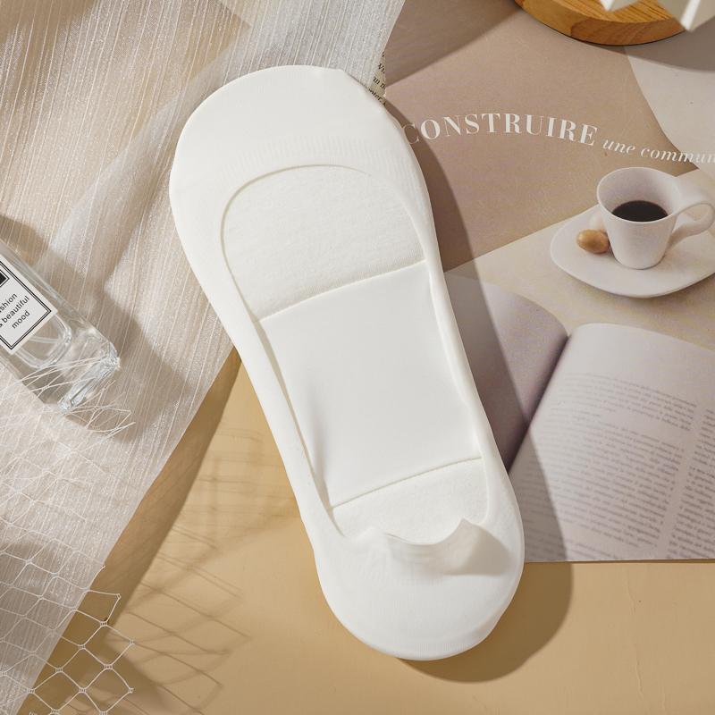 Женские носки-лодочки Ice Silk с утолщенной подошвой из губки, ударопрочные, нескользящие, силиконовые, удобные, невидимые носки