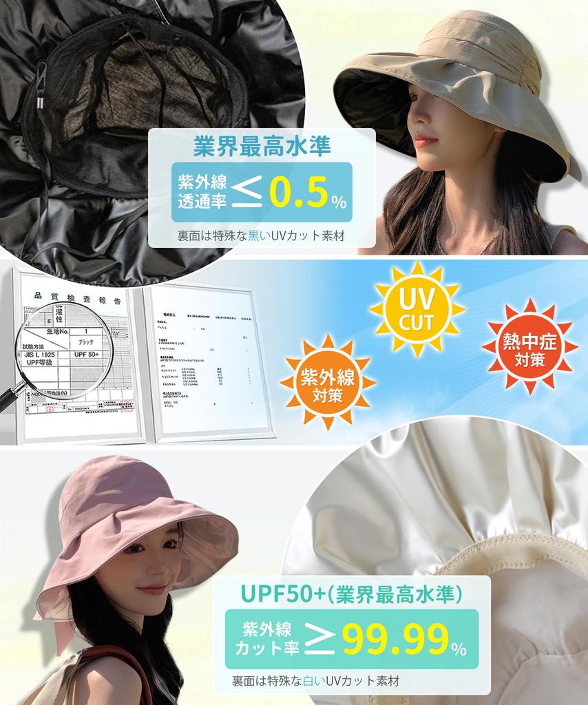 UV Protection Hat UV by Specialist Wide Overwhelming Sun Deep Small Face Sweat Moisture Adjustable Chin Bucket Free Type [SIVAN] Women's [Large Size,