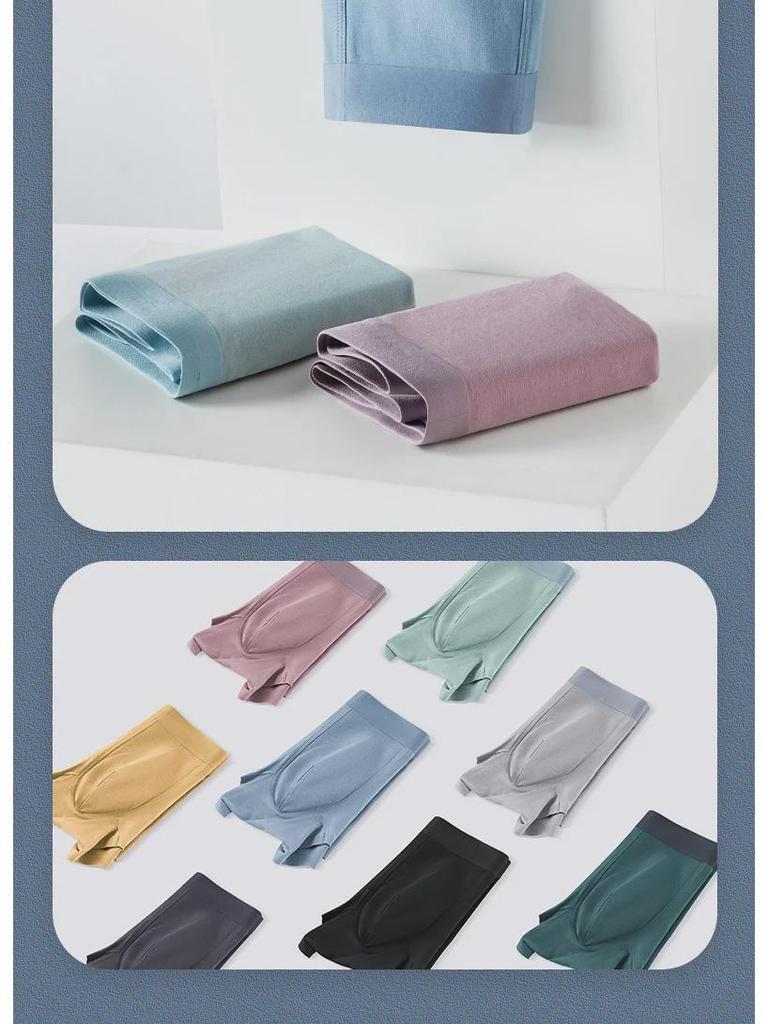 Мужские бесшовные антибактериальные хлопковые трусы-боксеры — приятные для кожи, дышащие и удобные.