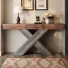 Console Table with X-Shaped Legs, Narrow Console Table, Wood Look, Chipboard, for Hallway and Living Room, Side Table