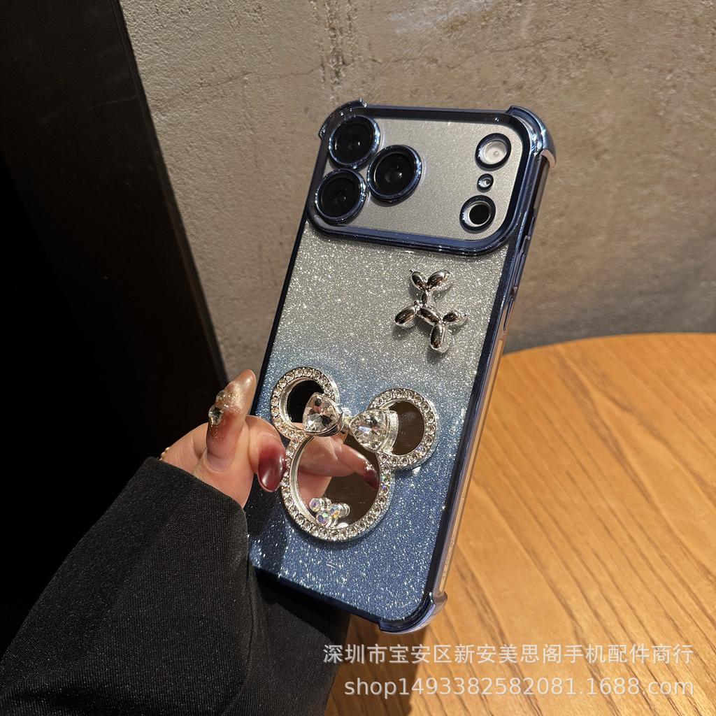 Mickey Makeup Mirror Case for Apple 17 Pro Max/16/13