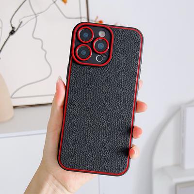 Для IPhone14pro Чехол для телефона с текстурой кожи ТПУ Мягкий чехол с текстурой кожи для Apple Однотонный Желейный цвет