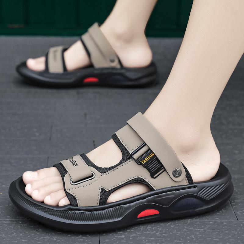 Сандалии мужские летние нескользящие и износостойкие для вождения спортивные пляжные тапочки с мягкой подошвой наступающие на дерьмо мужские сандалии