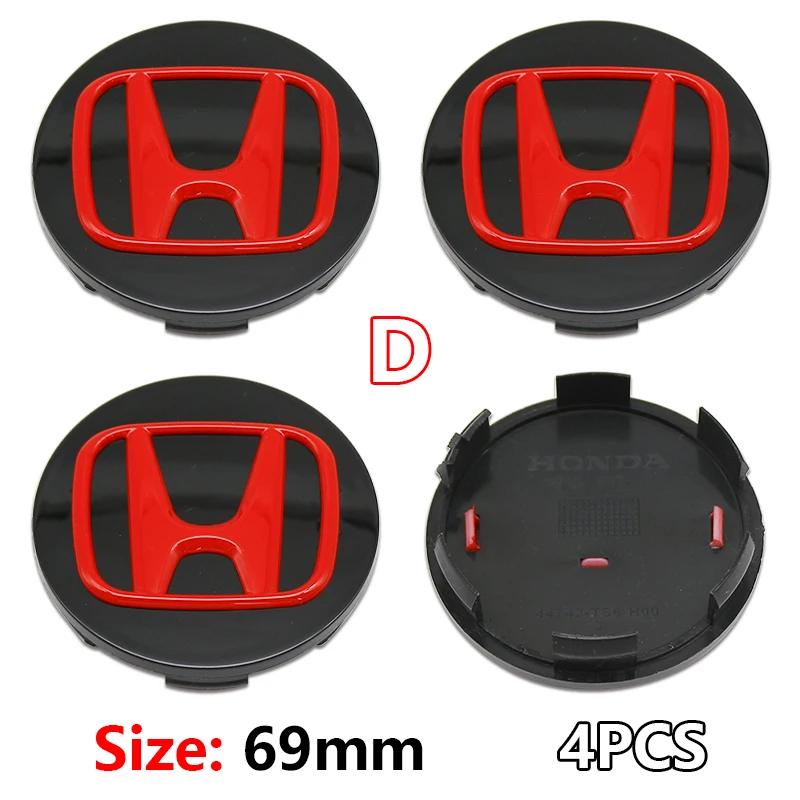 4Pcs ABS Car Wheel Center Hub Center Cap 58mm 69mm Rim Hub Dustproof Cover Emblemem For Honda Accord CRV XRV Civic Odyssey Acces