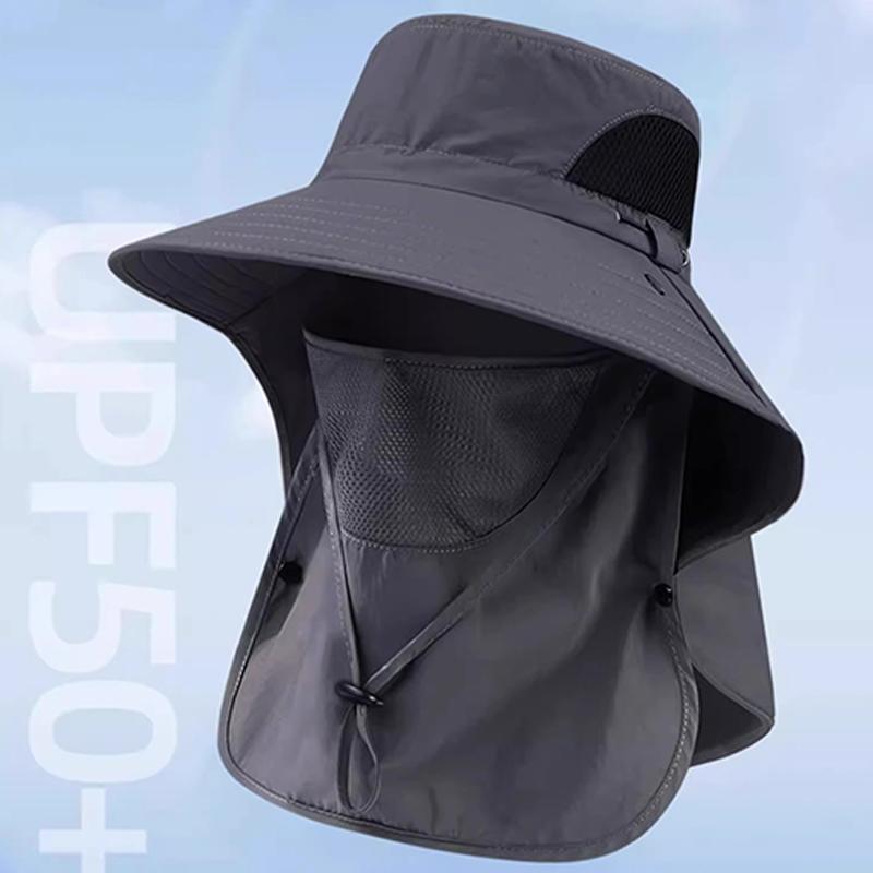 Fisherman Hat Summer Sun Hat Men'S Outdoor Mountaineering Hat Fishing Face Covering Wide Brim Sun Hat