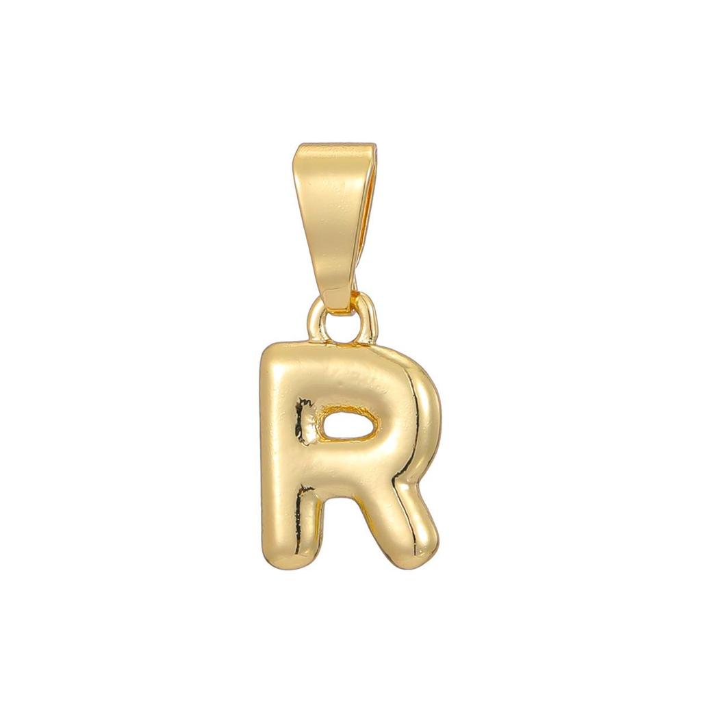 Ожерелье-подвеска с мини-буквами-пузырями с покрытием из 18-каратного золота - Персонализированное 26 английскими буквами