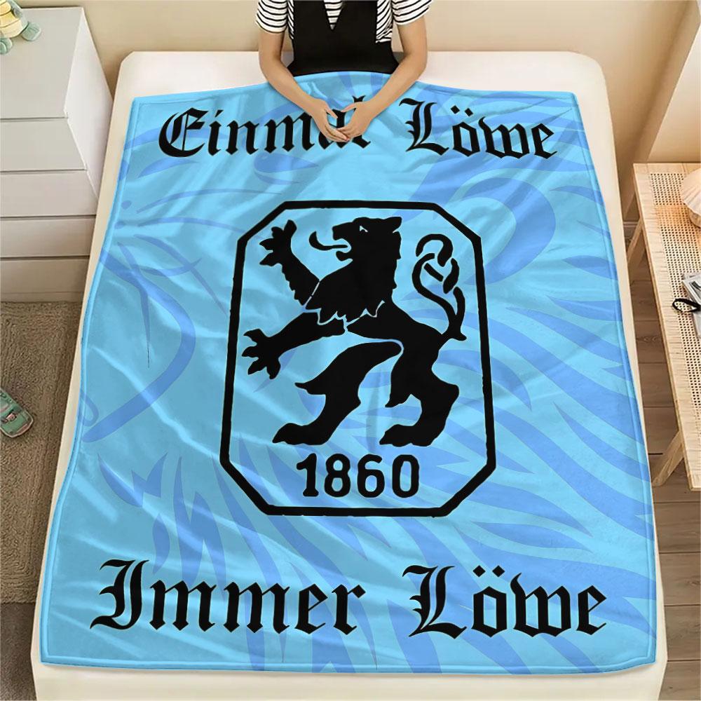 1PC TSV 1860 Munich Patterned Flannel Blanket Suitable For All Seasons for Home Decor Warmth and Comfort Gifts Holiday Present