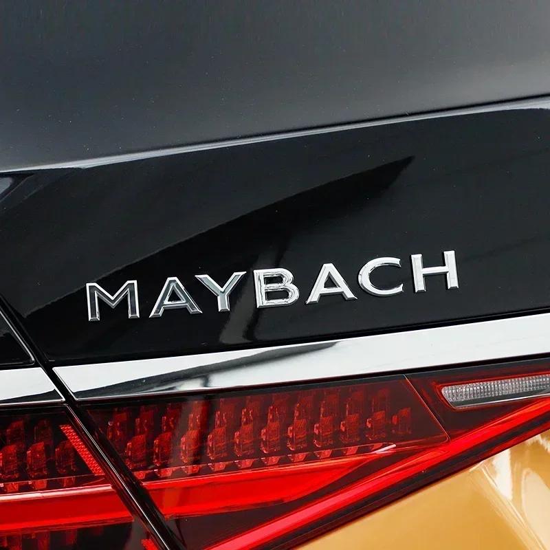 1pcs 3D ABS Maybach Side Emblem Car GLS GLE S500 Logo sticker Rear Bumper tail door trunk sticker Emblem styling Accessories
