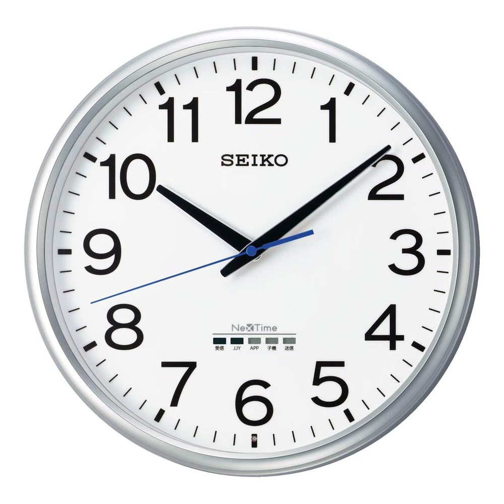 Настенные часы Seiko, Офисный тип, Радиоуправляемые, Seiko Nextime, Серебристый металлик, Диаметр 350 x 48 мм, ZS253S
