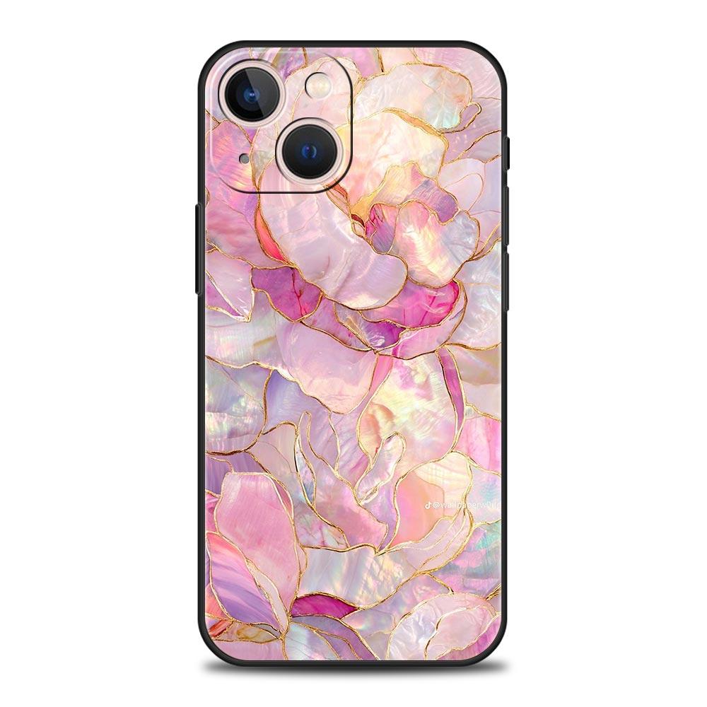 Модный Золотой Розовый Мраморный Чехол Для Телефона Для iPhone 17 16 15 Pro Max 11 12 13 14 7 8 Plus SE 2020 X XR XS Чехол Мягкий Черный
