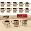 10 шт. Кукольный домик Миниатюрная имитация сплава Винтажная модель чашки Мебель для кукольного домика Мини чайная чашка Чашка для воды Игрушка Реквизит для сцены