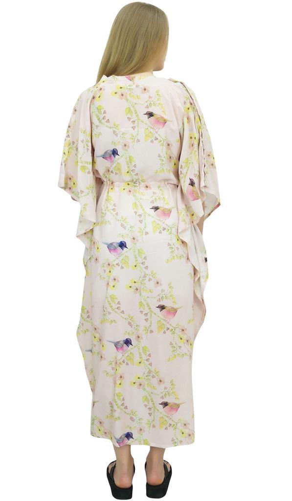 Bimba Мамочки черный принтованный кафтан для беременных с завязками на талии макси