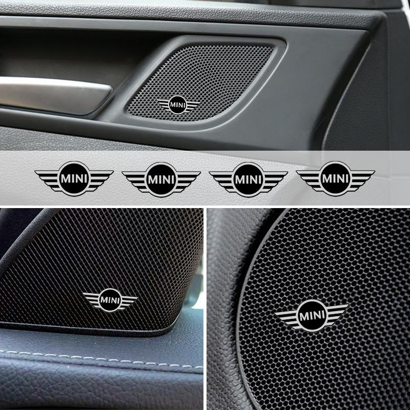For BMW Mini Cooper S R55 R56 R50 R53 R60 F55 F56 4pcs 3D Speaker Stereo Speaker Aluminum Badge Emblem Sticker GP9