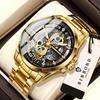 BINBOND Vintage Hollow-out Quartz Wristwatch For Men Luxury Luminous Waterproof Accurate Durable Men's Watch Casual Reloj