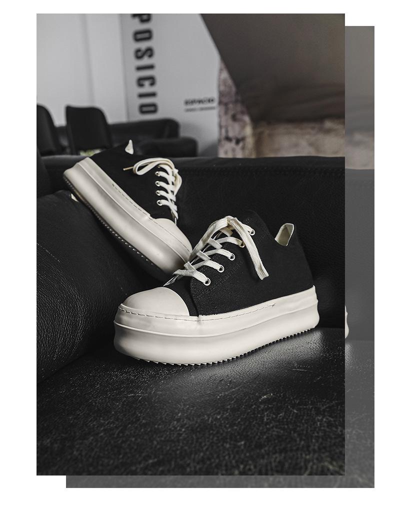 Мужские парусиновые туфли на толстой подошве для увеличения роста - Новые повседневные уличные платформенные дерби X273