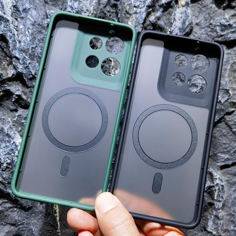 Чехол для Motorola Edge 70 Жесткий Матовый Акрил Для MagSafe Магнитный Полупрозрачный Чехол для Телефона Для Moto Edge70 X70 Воздушная Оболочка Бампер