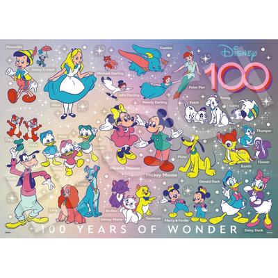 Epoch Пазл из 500 деталей Disney 100 YEARS OF WONDER [Коллаж с декоративными элементами] (38 х 53 см) с клеем и шпателем с декоративной наклейкой в комплекте