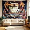 Custom Name Personalized Grand Theft Auto Print Tapestry, Wall Art Decor, Bedroom, Dorm, Apartment, LivingRoom, Party Backdrop, Gift for Birthday