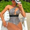 Цельный купальник, женская пляжная одежда, купальники с леопардовым принтом, купальные костюмы, боди, купальный костюм