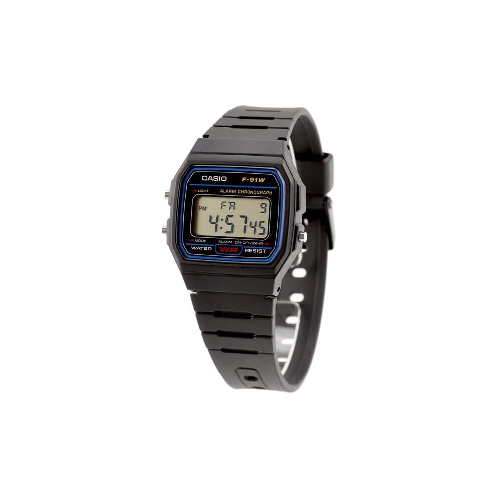 Casio Дешевые Casio Collection Стандартные кварцевые часы Унисекс F-91W-1 Водонепроницаемые Легкий дизайн
