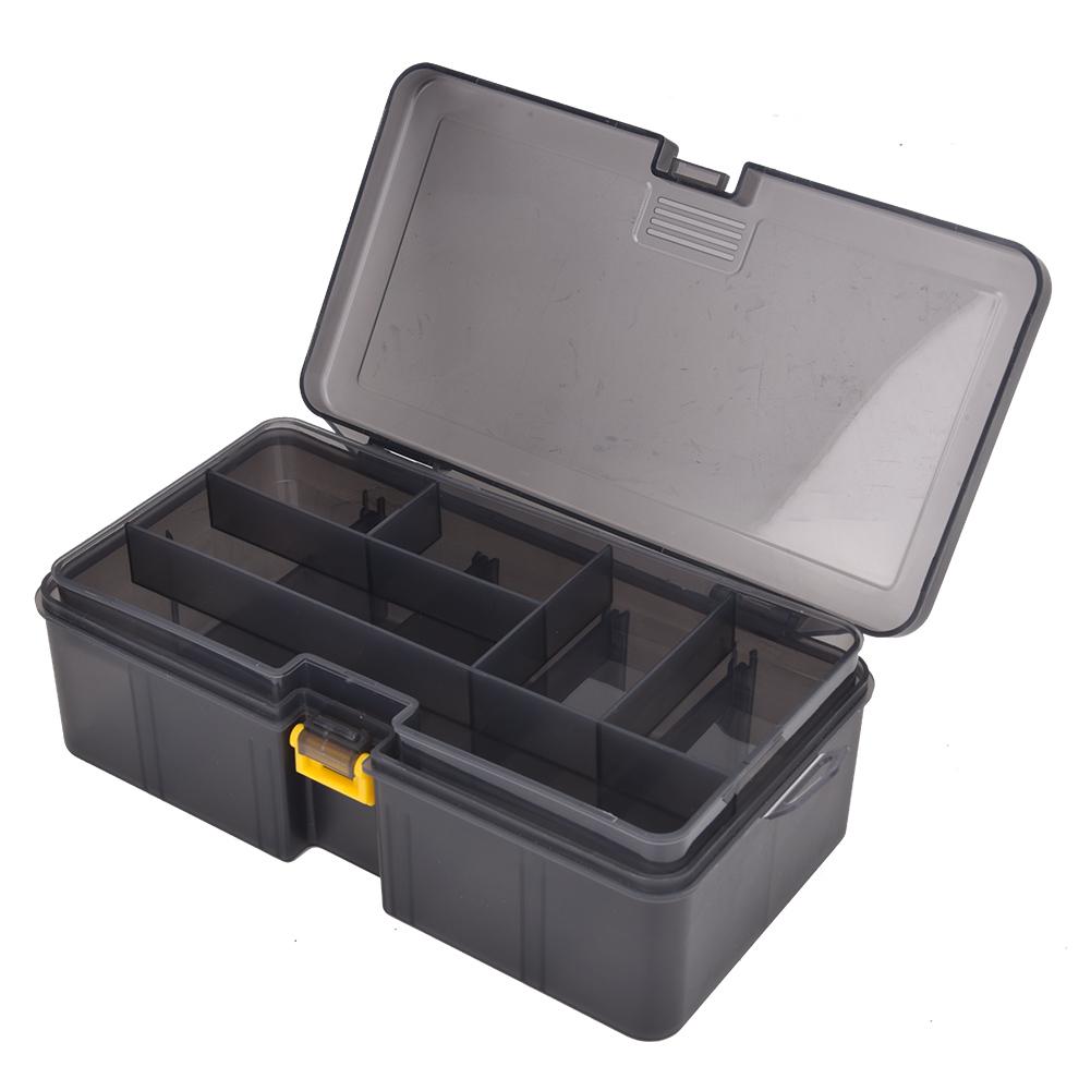 Двухслойная пластиковая рыболовная коробка для приманок, инструментов, аксессуаров, органайзер для хранения