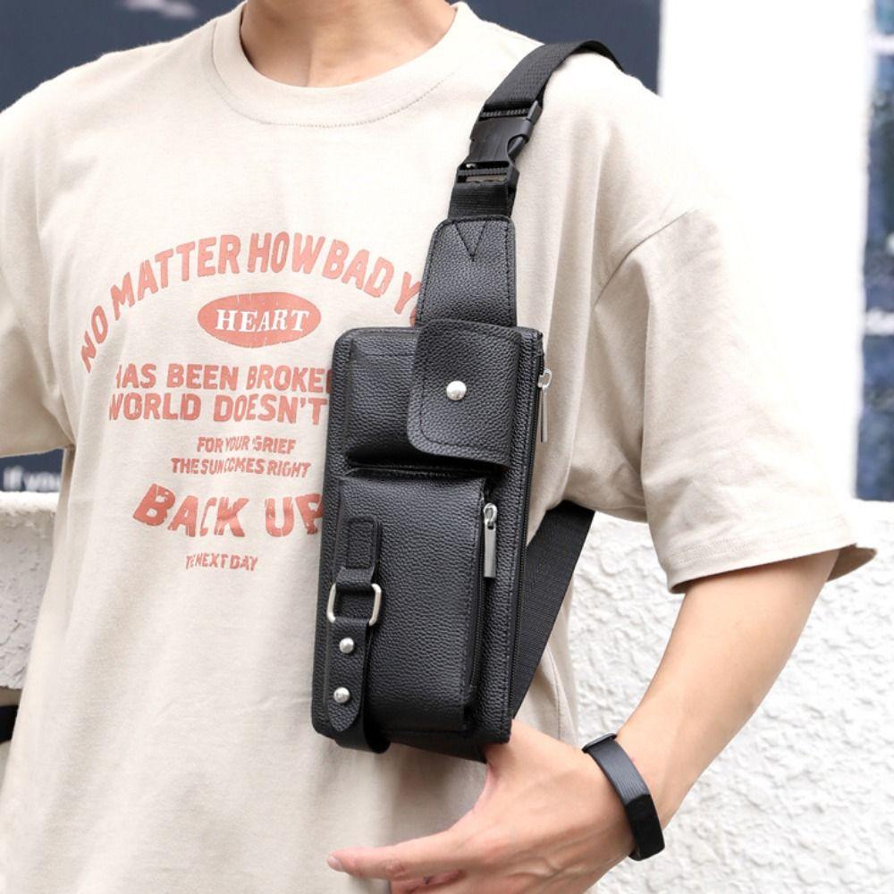 Водонепроницаемая мужская кожаная поясная сумка, регулируемый ремень, поясная сумка из ПУ кожи, для улицы