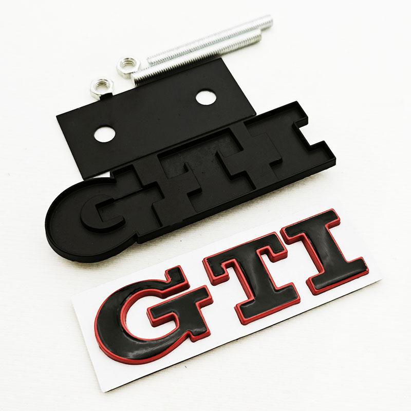AABIL1 2026 Hot VOLKSWAGEN 3D Metal Car Grille Logo GTI Badge Emblem For Volkswagen VW Polo Golf 4 5 6 7 8 Mk4 Mk5 MK6 MK7 MK8 GTI Stic