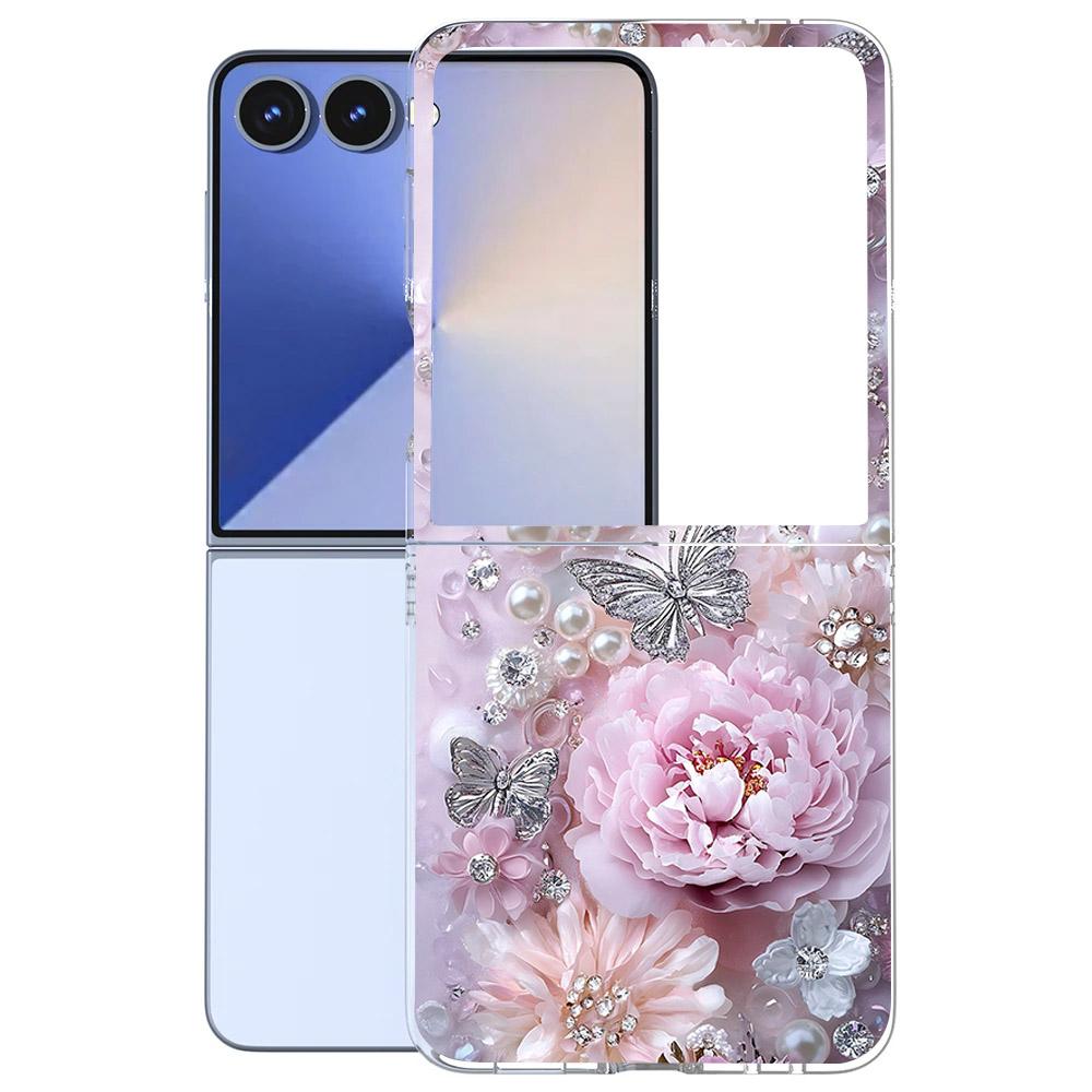 Для Samsung Galaxy Z Flip 7 6 5 4 3 Чехол Модный Рисунок Жесткий ПК Прозрачная Крышка Для Galaxy Z Flip7 Складные Чехлы Funda Coque