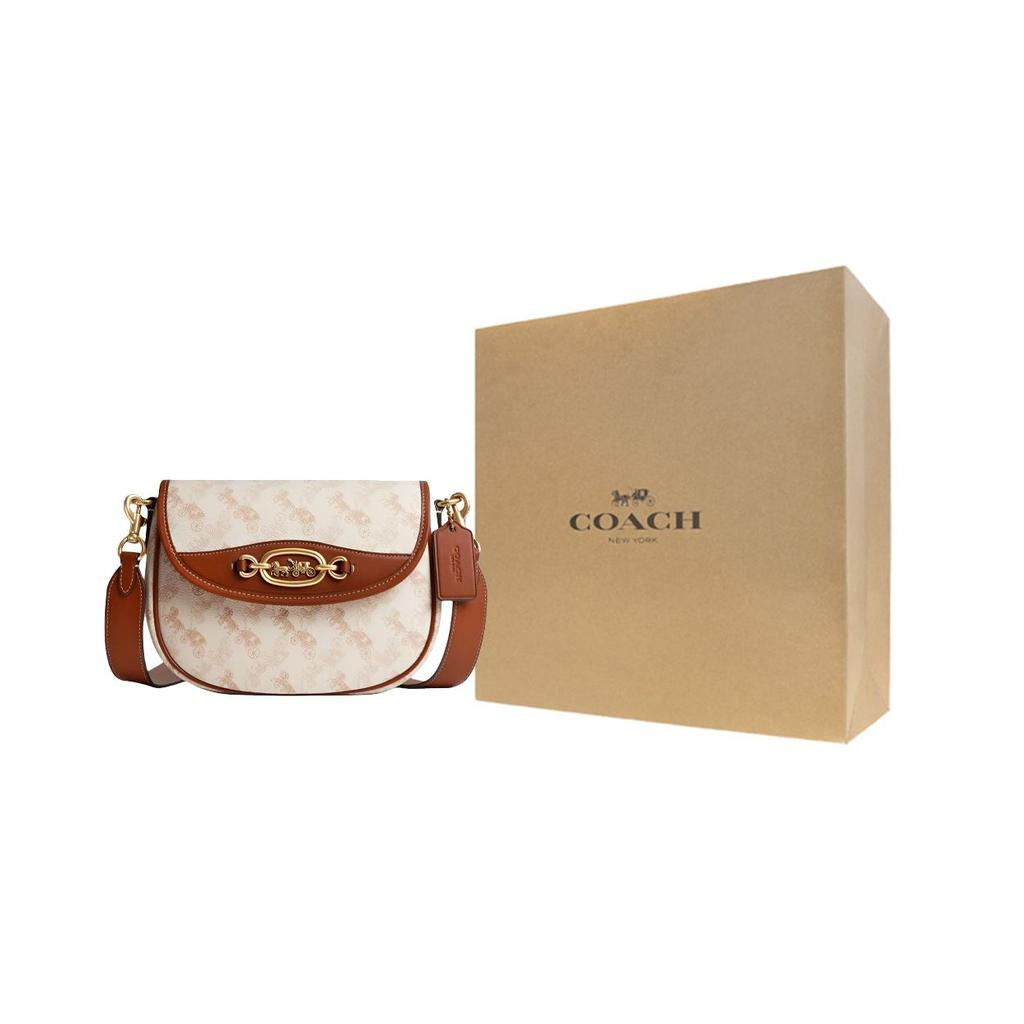 Coach Harley 22 Snap Closure Printed Coated Canvas And Glove Tanned Leather Handheld Crossbody Shoulder Bag Small Women handbags CR512-B4TXF