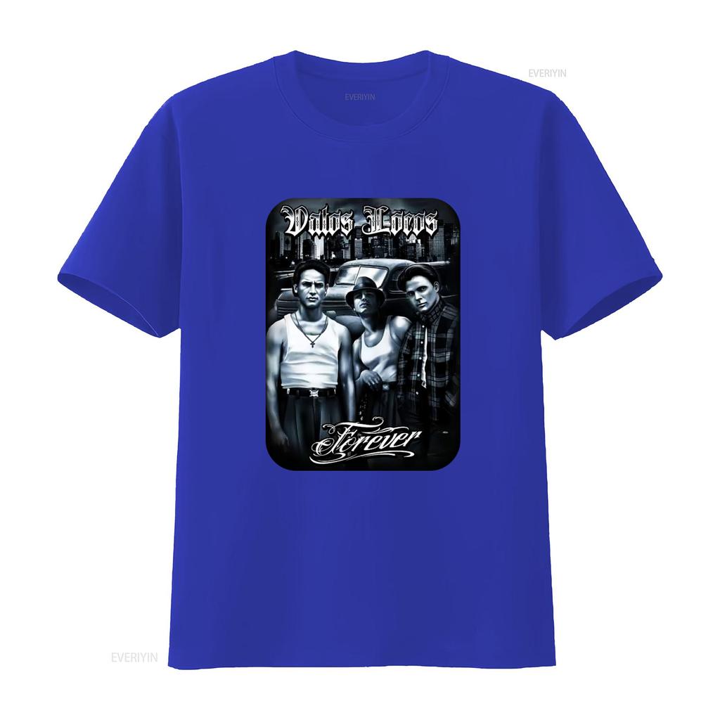 Vatos Locos Навсегда Мужская тяжелая футболка Печать на Shaka Wear Ретро Гангстерский стиль Городская мода винтаж Стиранный homme
