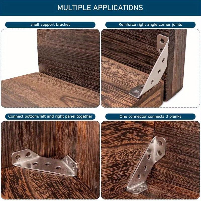 4/10шт Угловые кронштейны Нержавеющая сталь Мебельный уголок Полочный соединитель Опора для шкафа Крепежная рама Угловая скоба с винтом