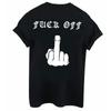 ZIMOXUAN Women's Men's Summer Cool Fuck Off Letter Print T-shirt Cotton Short Sleeve Casual T-shirt Tops