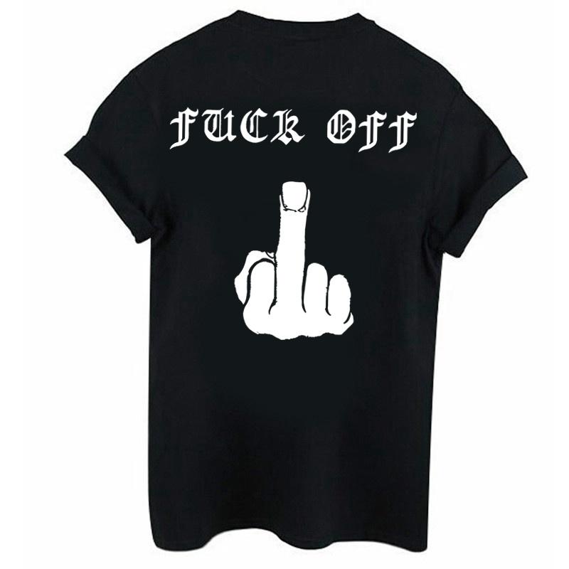 ZIMOXUAN Women's Men's Summer Cool Fuck Off Letter Print T-shirt Cotton Short Sleeve Casual T-shirt Tops