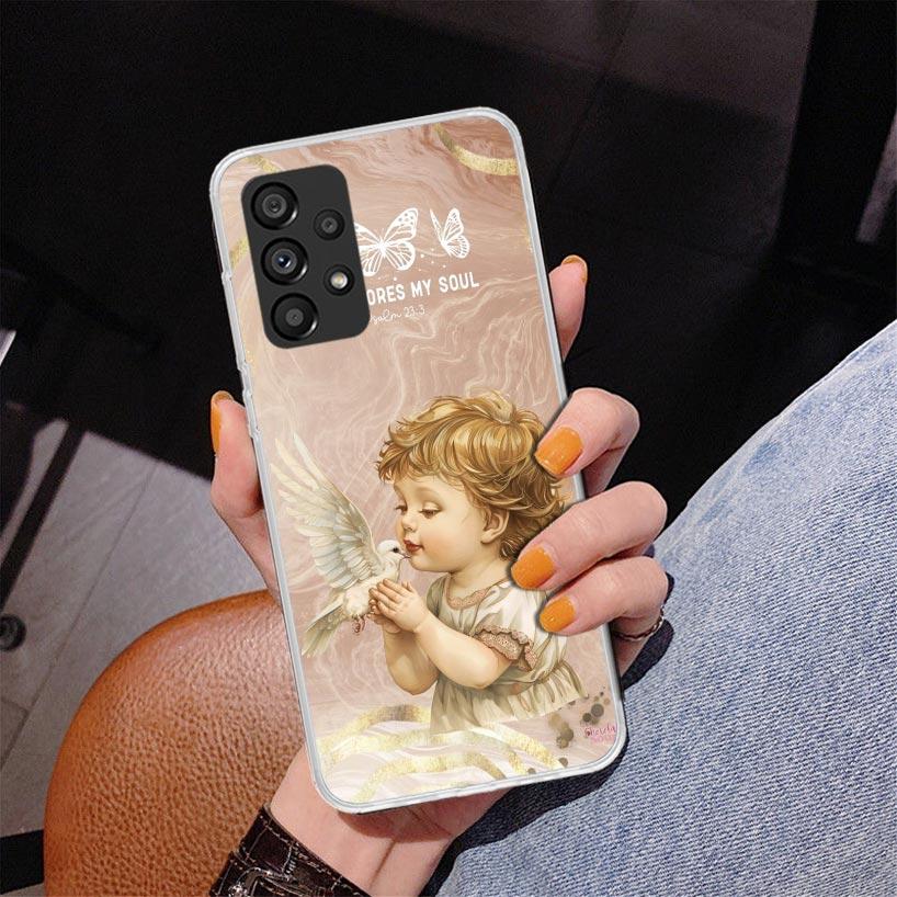 Bible Angel Phone Case For Samsung Galaxy A52 A32 A22 A12 A51 A31 A50S A30S A20S A10S Note 20 Ultra 10 Plus S10 A72 A71 Galaxy A